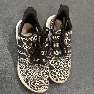 Adidas Black and White Patterned Athletic Shoes